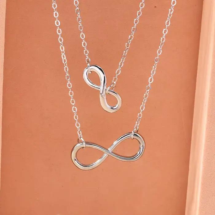 Aihua mode infini pendentif collier pour femmes or argent couleur chaînes infini symbole fête Collares bijoux sur le cou