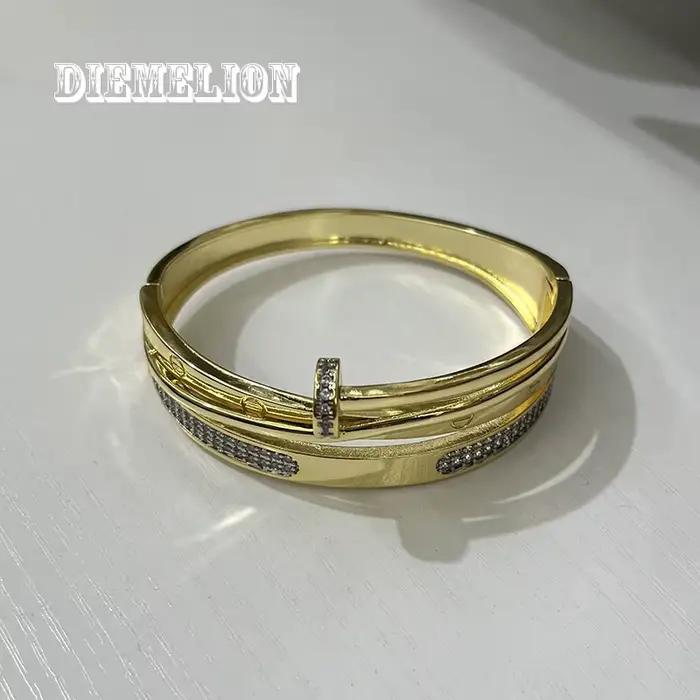Bracelet à ongles pour femmes, offre spéciale, Bracelets bicolores populaires en Europe et aux états-unis, en Zircon scintillant, bijoux de fête