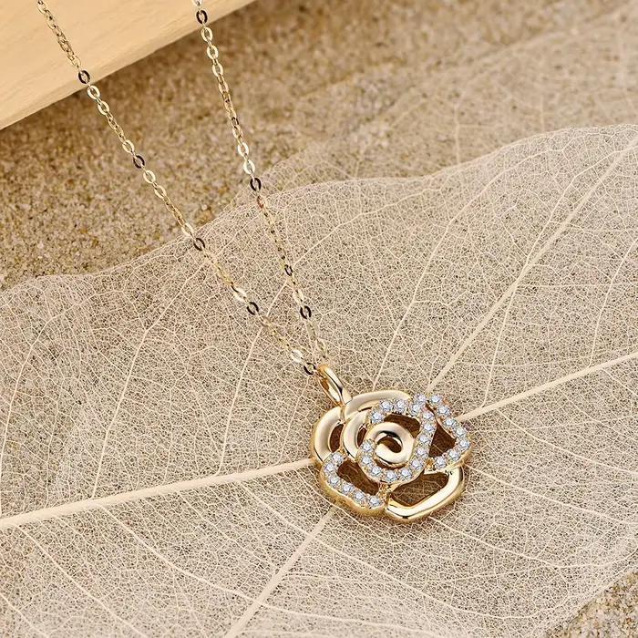 ATTAGEMS-Collier Moissanite en Argent Sterling 925 pour Femme et Homme, Pendentif Fleur, Qualité Supérieure, Patients de Mariage, Bijoux Fins