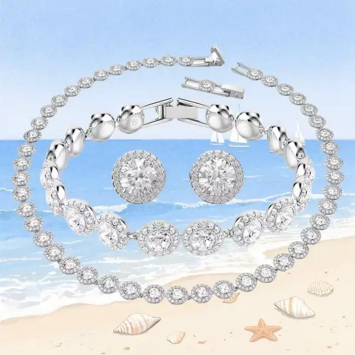 Parures de bijoux en pierres précieuses 2026, ensembles collier et bracelet, design haut de gamme, idéales pour les cadeaux