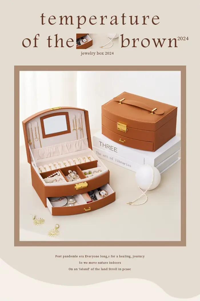 Boîte à bijoux de luxe, tiroir multicouche, rangement, utilisé pour classer les matiques, boucles d'oreilles, colliers