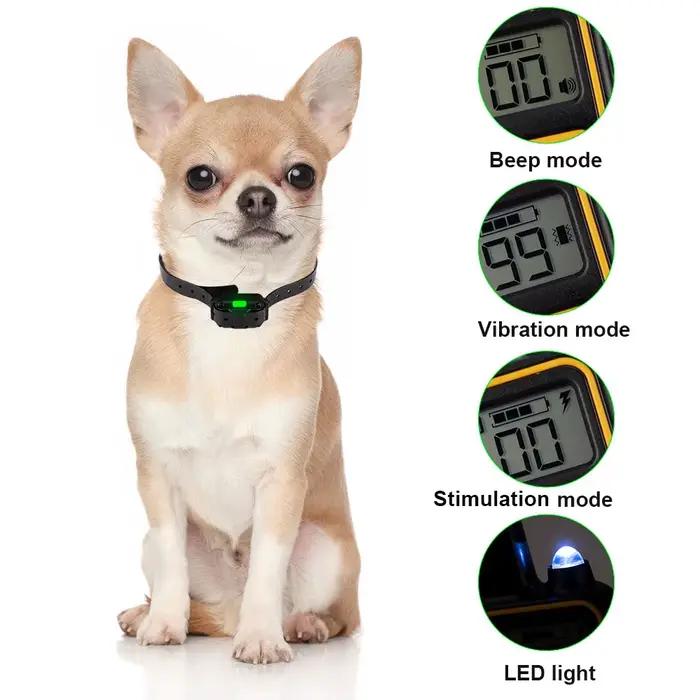 Collier Électrique Anti-Aboiement pour Chien, Étanche, avec Télécommande, Rechargeable, Dispositif de Toutes Tailles