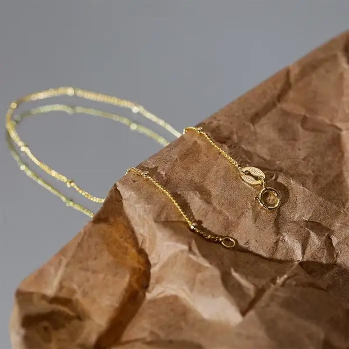 Aide-Bracelets à main perlés minimalistes pour femme, argent 925, bijoux à la main et bague, bijoux Boho, cadeau de fiançailles