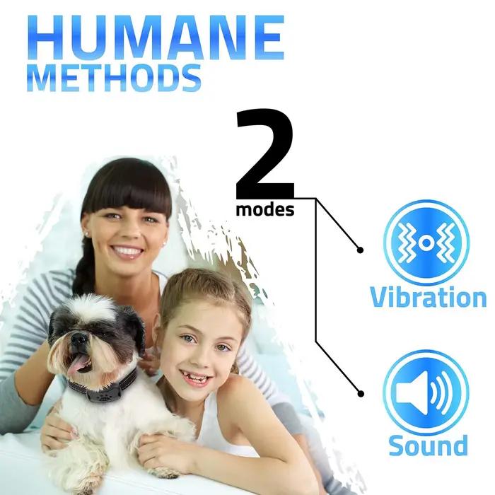 Collier Anti-aboiement pour arrêter d'aboiement, collier automatique Rechargeable, noir et bleu, collier d'entraînement pour chien, fournitures pour animaux de compagnie pour chiots