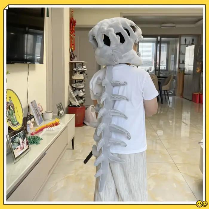 Oreiller couvre-chef squelette de dinosaure, pour fêtes de Noël, idéal pour les costumes de cosplay de fête et les oreillers Dino pour salon de canapé