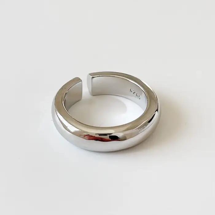 Bagues lisses originales en argent Sterling 925 pour femmes, bague de fiançailles de mariage, Vintage, bijoux fins