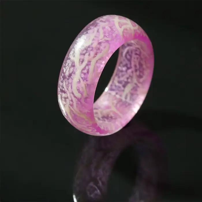 Anneau lumineux scintillant dans la nuit, bijoux de mode en acier inoxydable, décoration pour femmes et hommes