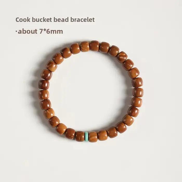 Collection Cook Bodhi vieille perle Bracelet à cercle unique artistique Simple magnésite Turquoise entretoise WenPlay seau perle main chaîne