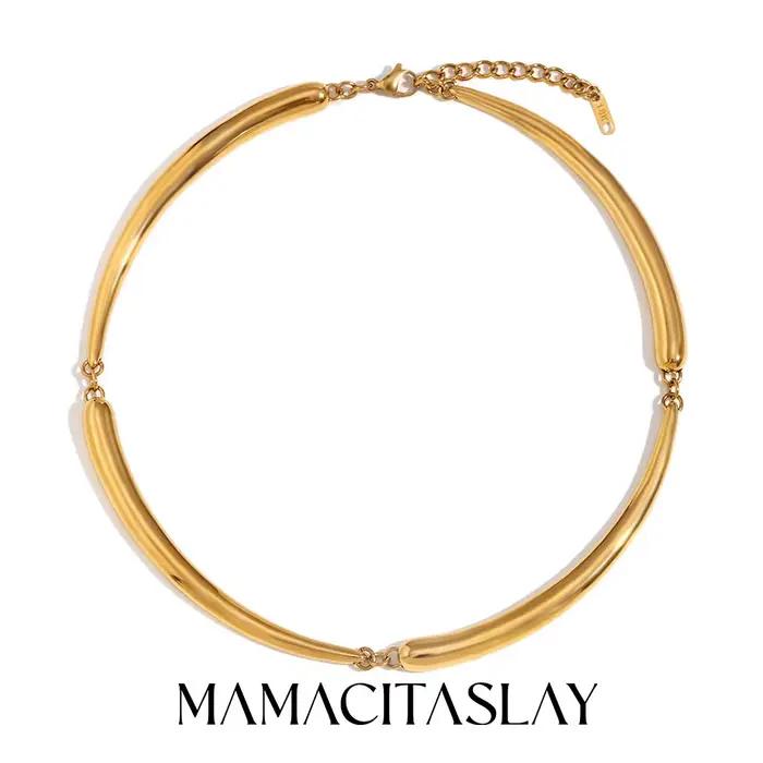 MamitaSlay Cool Hip-hop quatre noeuds de bambou collier Punk en acier inoxydable bijoux imperméable colliers femme tendance 2024 décoration