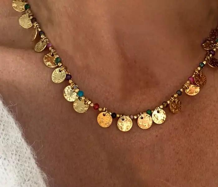 Collier de perles Vintage Lapis Lazuli, pendentif en Zircon, pendentif bohème multicouche, bijoux faits à la main