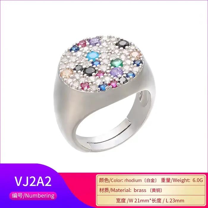 ZHUKOU 21X23mm bague de fiançailles exquise bagues de mariage en cristal faites à la main pour femmes dames amis cadeaux d'anniversaire