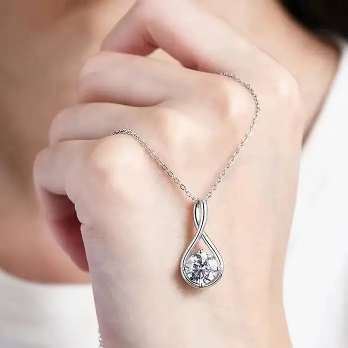 JoiasHome – collier Moissanite 2CT, 100% argent Sterling 925, Design minimaliste, certifié GRA, bijoux fins pour femmes