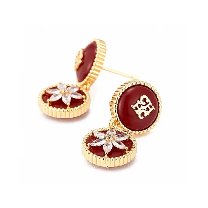Boîte à bijoux élégante pour boucles d'oreilles femme, en alliage, avec lettres/chiffres/texte, style mode, pour le quotidien, luxe léger, pour l'Europe du Nord