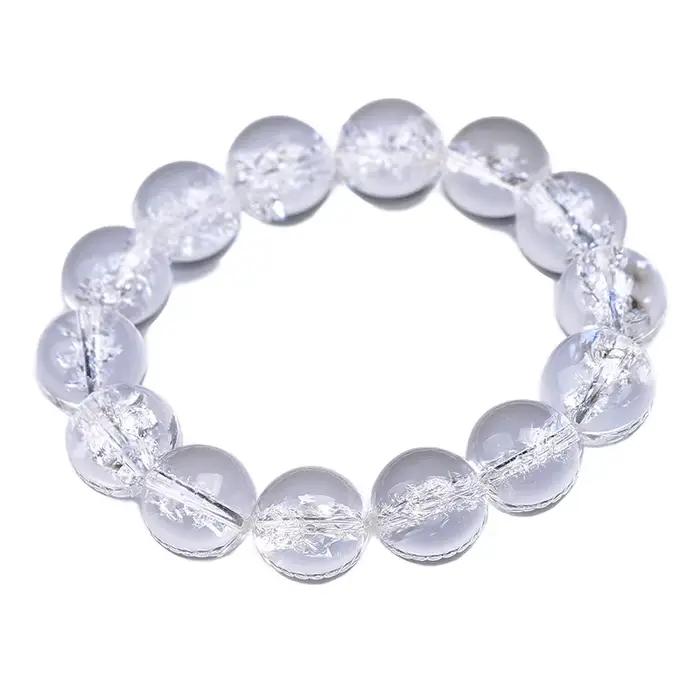 Himaleya – Bracelet en cristal de roche naturel pour femmes et hommes, cadeau Reiki, pierre porte-bonheur, perles rondes claires, bijoux AAAAA 8-20mm