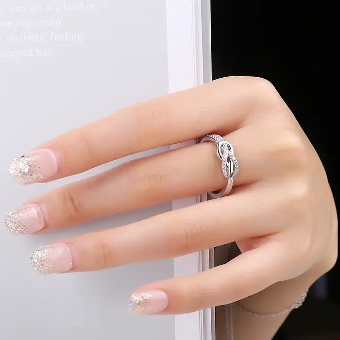 JewelryPalace nouveauté infini amour noeud pierre précieuse 925 en argent Sterling bague de déclaration pour femme mode classique bijoux fins