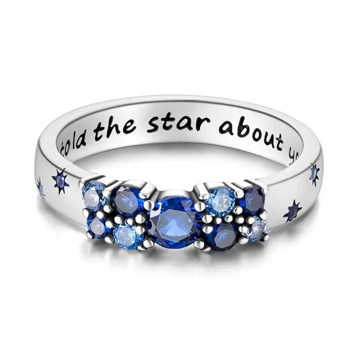 Bagues originales en argent Sterling 925 avec Code étoile et Zircon pour femmes et filles, bijoux cadeaux d'anniversaire