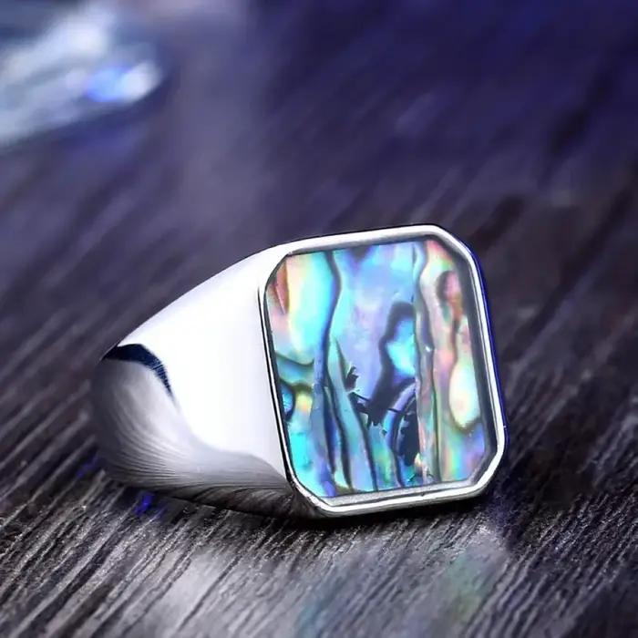 Bague carrée pour homme en acier inoxydable couleur argent, tailles 7/8/9/10/11/12/13, surface miroir étanche, bijou solide pour le doigt