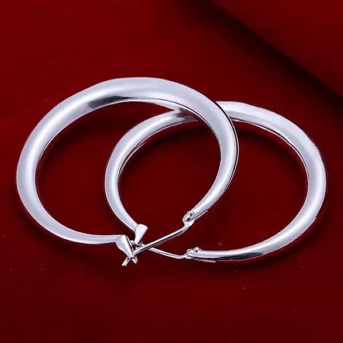 Boucles d'oreilles en or 18 carats, 3.4cm, cercle rond, à la mode, magnifiques, de haute qualité, bijoux classiques pour mariage, pour femmes
