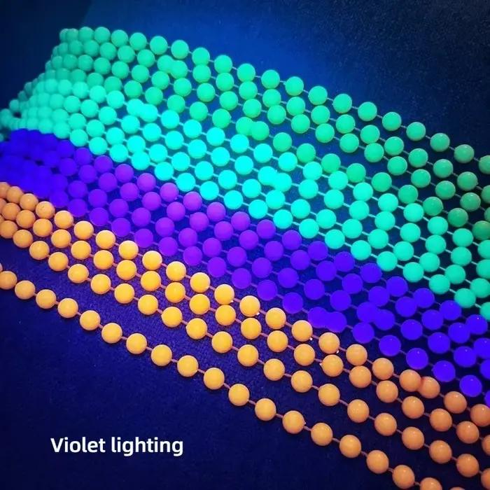 Nouvel ensemble collier et bracelet néon fluorescent, breloques, pour fête sous lumière noire, cadeaux pour enfants, décoration d'anniversaire lumineuse, accessoire photo