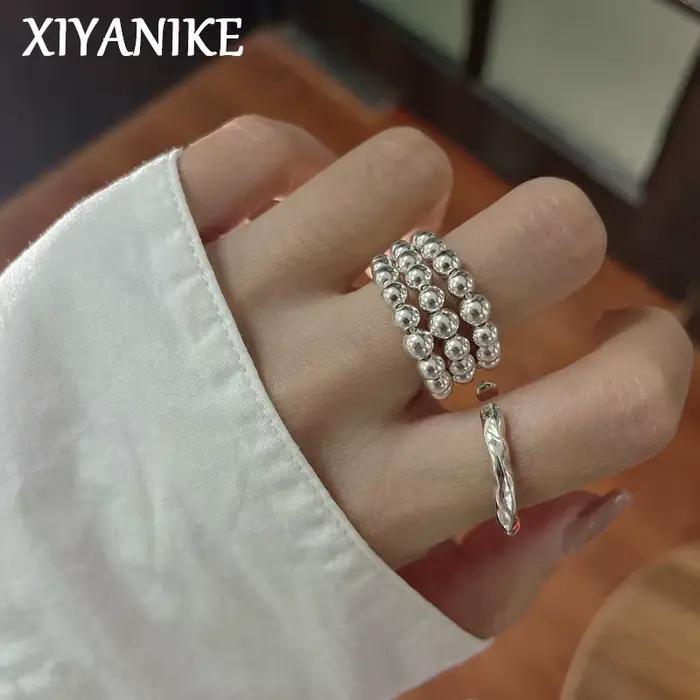 XIYANIKE – bagues réglables à trois couches avec points pour femmes et filles, mode coréenne, bijoux pour le nouvel an, cadeau de fête d'anniversaire, Anillos Mujer