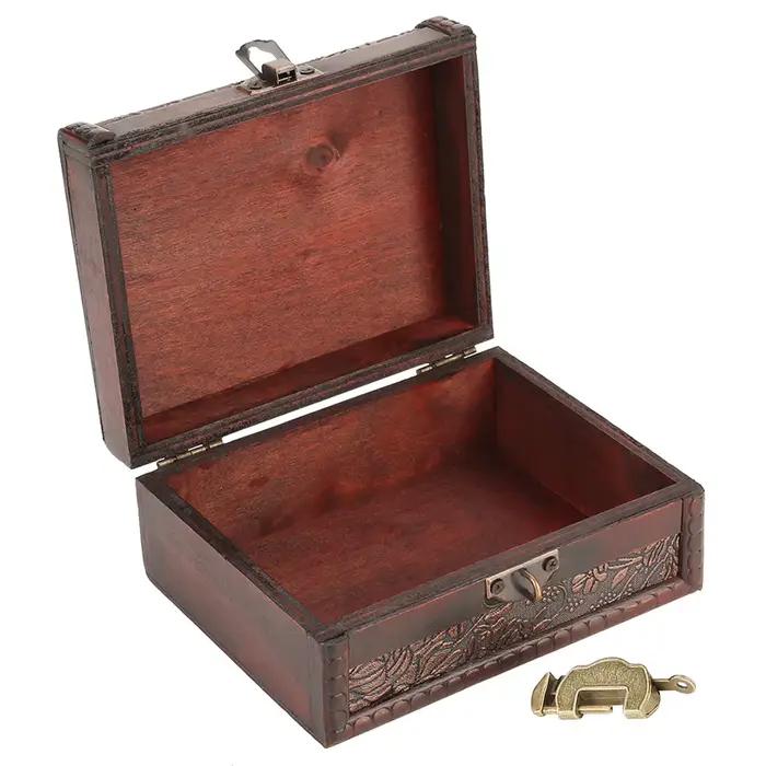 Boîte de rangement de bijoux en bois, style européen rétro, matiques, boucles d'oreilles, collier, étui à bijoux, coffre de sagesse, décoration de la maison