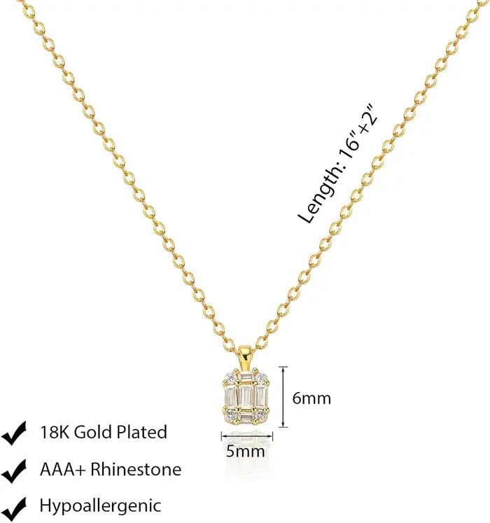 Collier en or avec pendentif en diamant pour femmes, colliers ras du cou délicats plaqués or 18 carats, bijoux simples en or, cadeaux pour femmes et filles