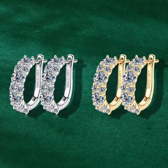 OXTAO avec ensembles de bijoux certifiés, vente en gros, colliers et boucles d'oreilles en diamant Moissanite scintillant, cadeau de luxe, argent 925 véritable pour femmes