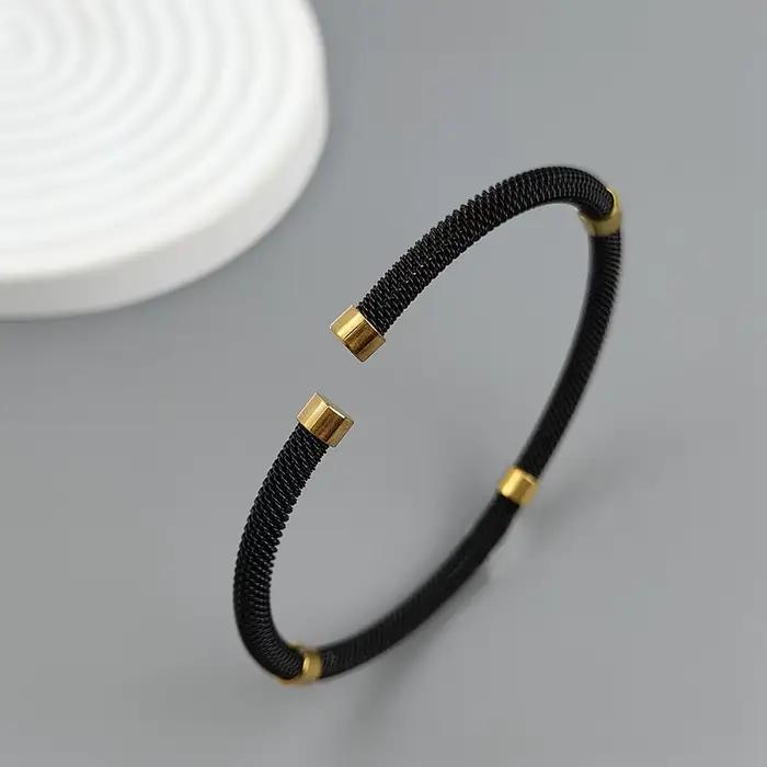 Bracelet en acier inoxydable plaqué or 18 carats, treillis métallique en acier, étanche, haute qualité, cadeau pour femme, couple, nouveau