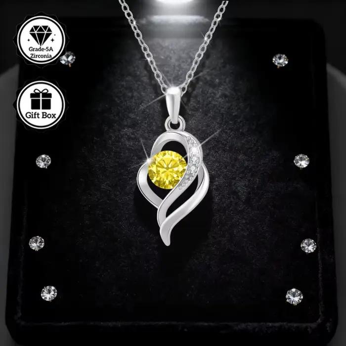 LAMVOICE bijoux pour femmes/collier hypoallergénique, cadeau de noël pour, collier en zircone 1 carat, bijoux de haute qualité