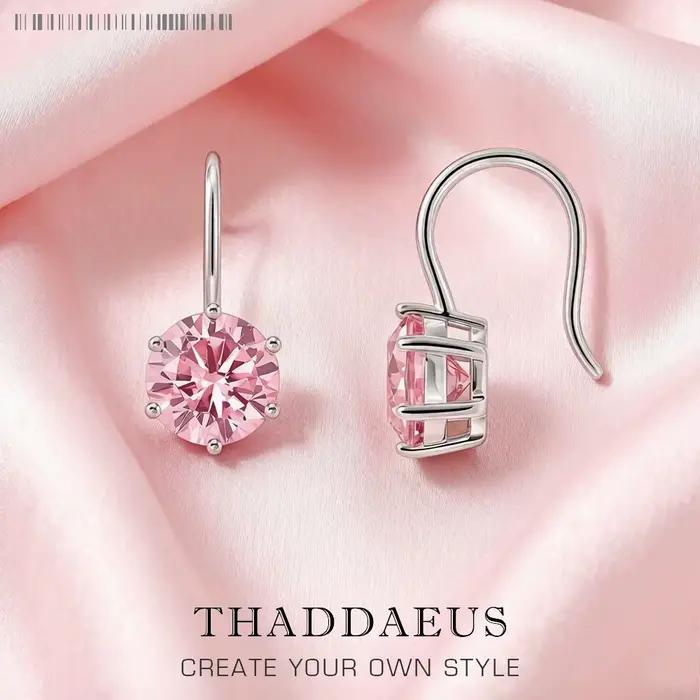 Boucles d'oreilles rondes en Zircon pour femmes, coupe Cabochon, cadeau romantique, flambant neuf, bijoux fins en argent Sterling 925