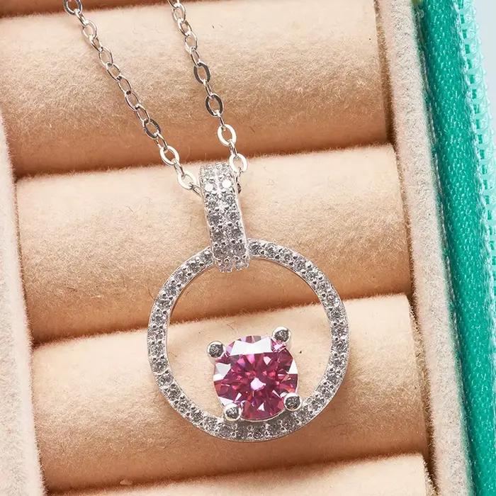 PomerceJelly-Collier Moissanite 1 Carat D pour Femme, Argent Sterling 925, Clavicule, JOWedding Workers fraîchement Jewelry