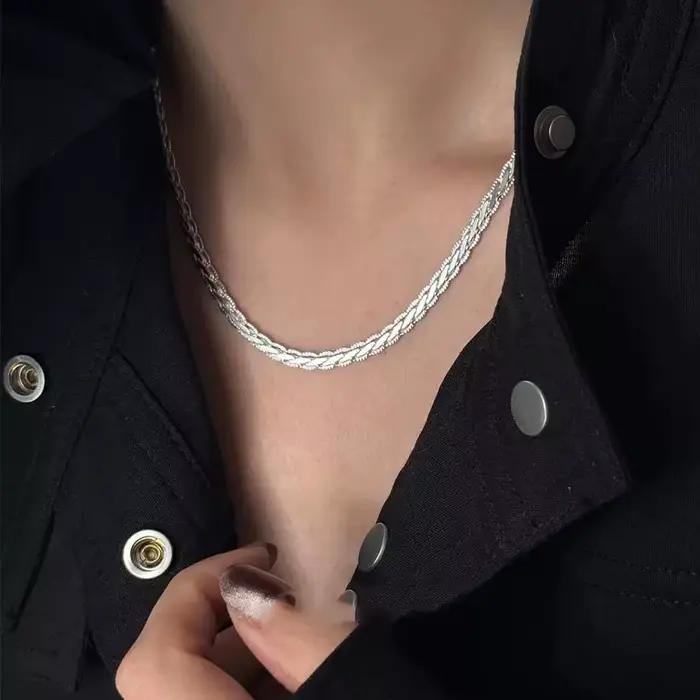 Collier en argent regardé S925 pour femme, pendentif minimaliste, colliers de la présidence, charme classique Kendning, cadeau d'anniversaire, mode