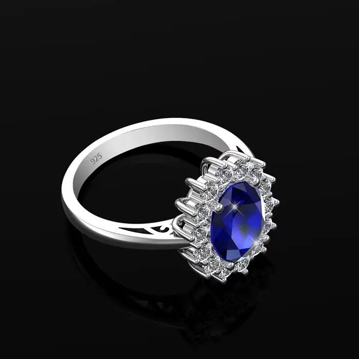 Szjinao – bague saphir pour femmes, en argent Sterling 925, bijoux de fiançailles de la princesse Kate, 3,3ct, accessoires pour costumes de fête