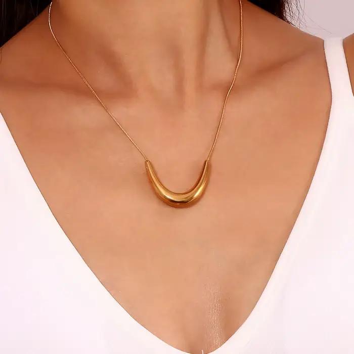 E.B.belle Périphérique Pendentif en Forme de V, Bijoux en Acier Inoxydable, Accessoires Plaqué Or 18K, Salle Sophia, JOSilver, Document, SION L