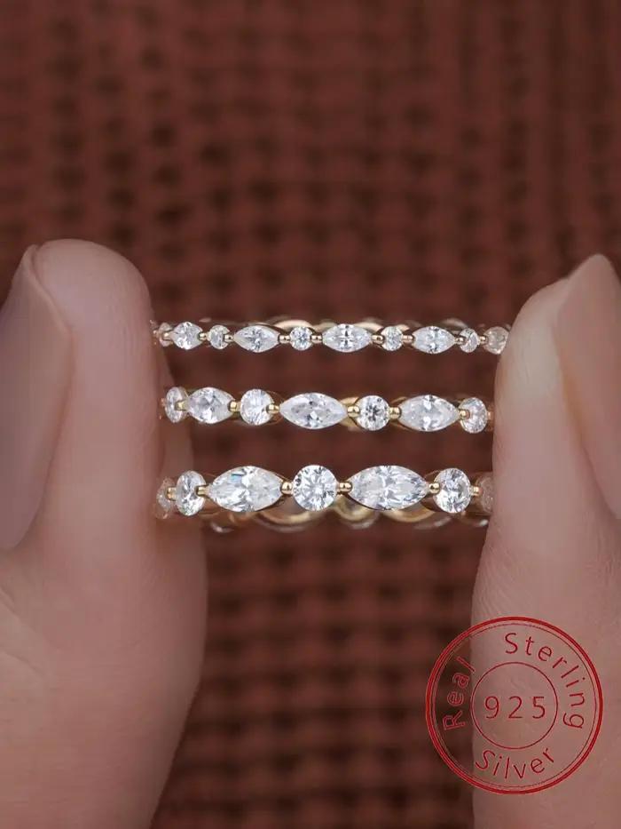 Bague en argent Sterling 925 pour femmes, simple, classique, perle de Zircon, fiançailles, mariage, luxe, mode, bijoux fins de haute qualité