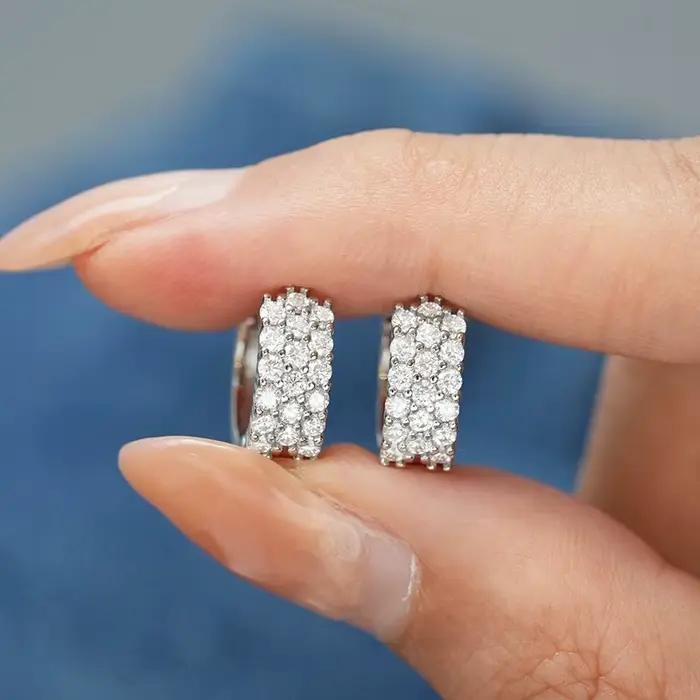 DJMAX classique femmes Moissanite cerceau boucle d'oreille Original 925 en argent Sterling bijoux D couleur Moissanite diamant boucles d'oreilles pour les femmes