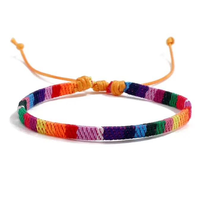 Ensemble de 24 bracelets de Style bohème pour femmes, Bracelet de Surf d'amitié en tissu coloré aléatoire pour hommes et femmes