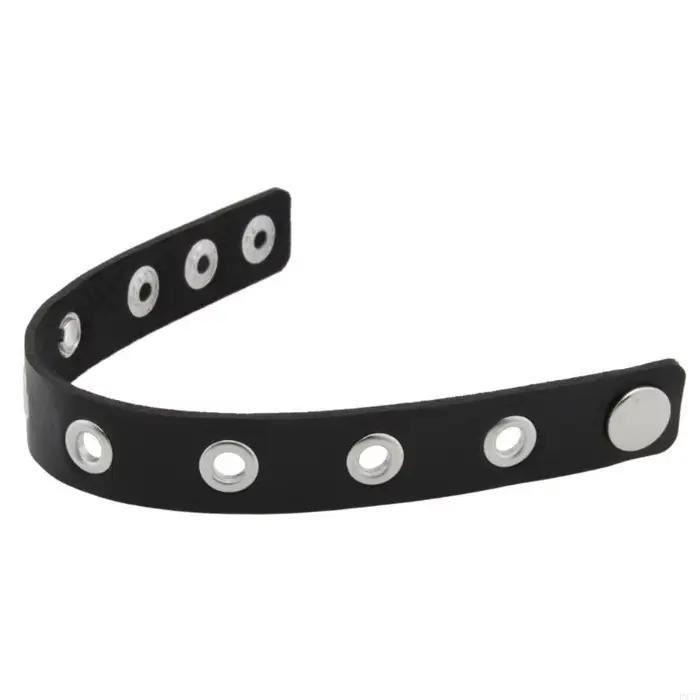 Bracelet gothique en cuir PU avec design minimaliste et ajustement réglable pour femmes occasions spéciales et streetwear