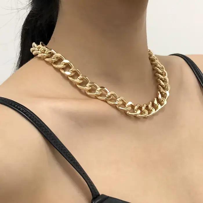 Grand Collier Torsadé Plaqué Or et Argent pour Femme, Ras du Cou avec Serrure Optique Épaisse, Colliers de JOraq, Bijoux de ix, Cadeaux, 2021