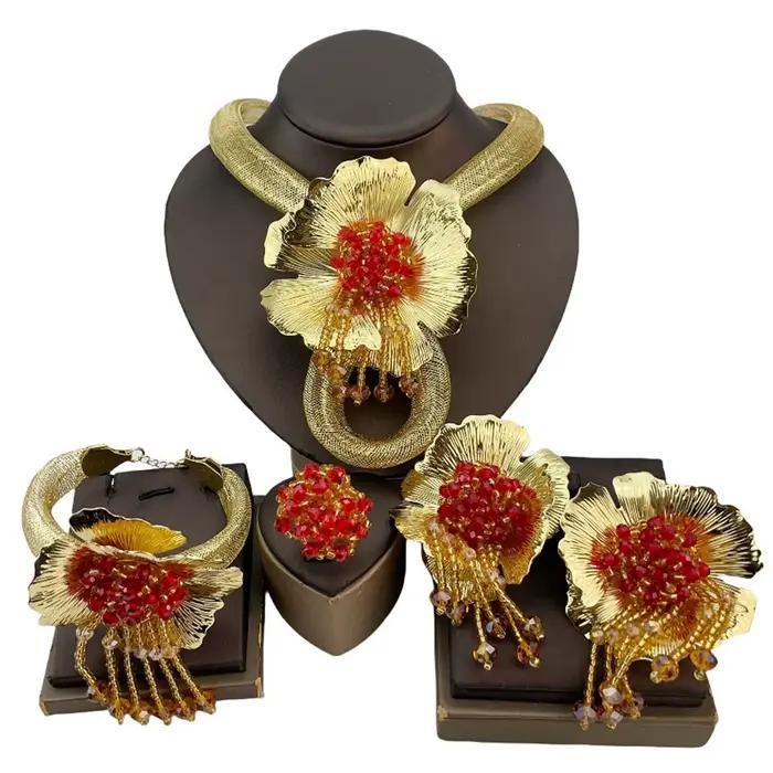 Ensembles de bijoux brésiliens pour femmes, bijoux pour gros patients, cadeau de mariage et de Noël, haute qualité, FHK20758