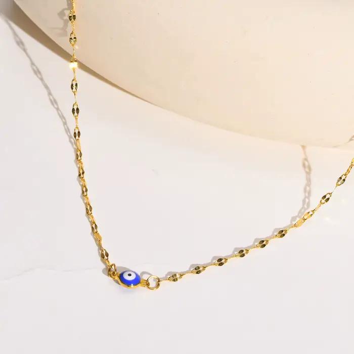 Collier mauvais œil pour femmes, pendentif petit œil bleu de dinde, bijoux de Protection d'amulette Nazar