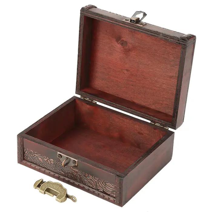 Boîte de rangement de bijoux en bois, style européen rétro, matiques, boucles d'oreilles, collier, étui à bijoux, coffre de sagesse, décoration de la maison