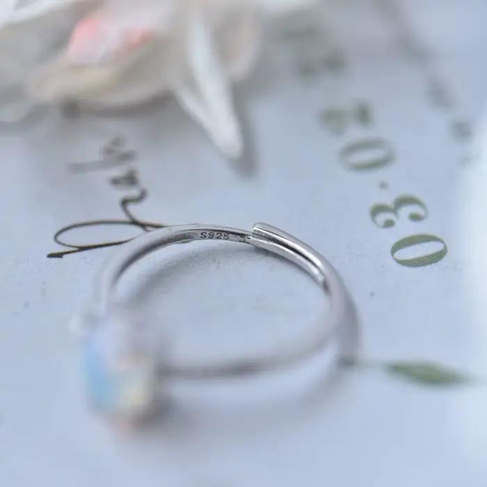 ITSMOS – bague en opale à facettes naturelles, en argent Sterling S925, pavé de CZ, ovale, bijoux délicats, bandes élégantes, cadeau pour femmes