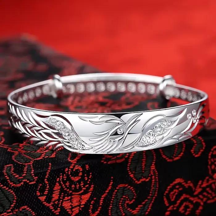 Bracelet phénix de luxe en argent Sterling 925 pour femmes, un cadeau de fête élégant, accessoires de bijoux de mariage