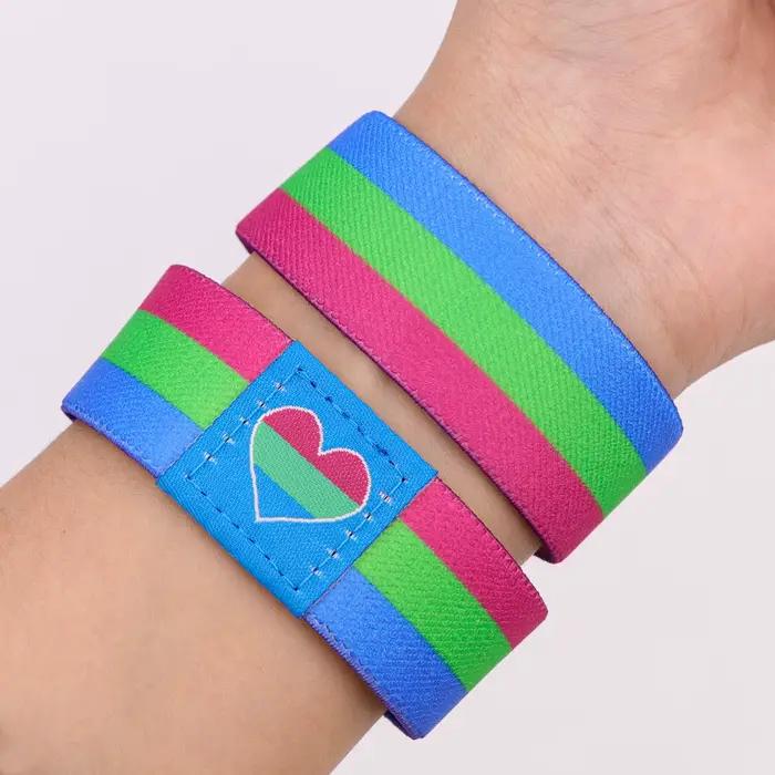Bracelets élastiques en forme de cœur arc-en-ciel pour hommes et femmes, Bracelet d'amitié, accessoire coloré, cadeaux pour amis