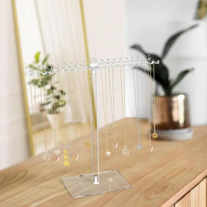 Organisateur de colliers présentoir à bijoux porte-bijoux transparent présentoir de colliers pour vitrine de table magasins vanité