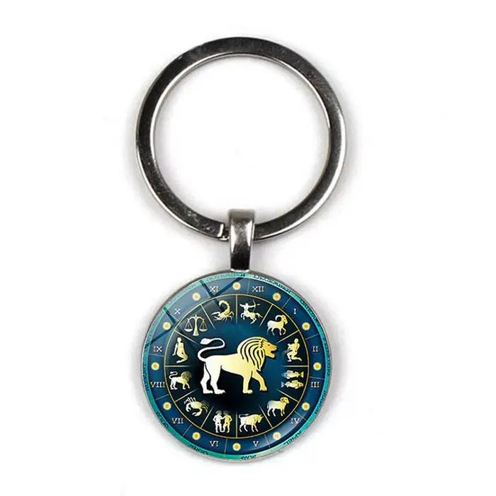 Porte-clé en forme de signe du zodiaque, bijoux, 12 constellations, pour hommes et femmes