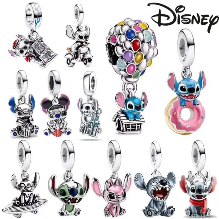 Breloques et pendentifs Disney Stitch mignons en argent 925, compatibles avec les bracelets et colliers DIY de 3 mm, bijoux pour femmes, cadeau de vacances raffiné