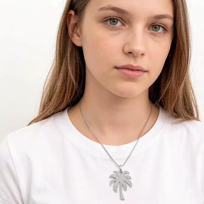 Pendentif palmier pavé, flambant neuf, bijoux à la mode, accessoires européens en argent Sterling 925, cadeau pour femmes et hommes