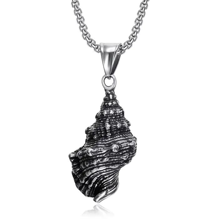 Colliers avec pendentif en coquillage en acier inoxydable pour hommes et femmes, Hip Hop, à la mode, pour la plage, le surf, bijoux créatifs, cadeau